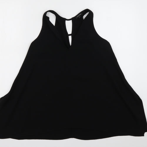 River Island Womens Black  Polyester Basic Tank Size 6 V-Neck