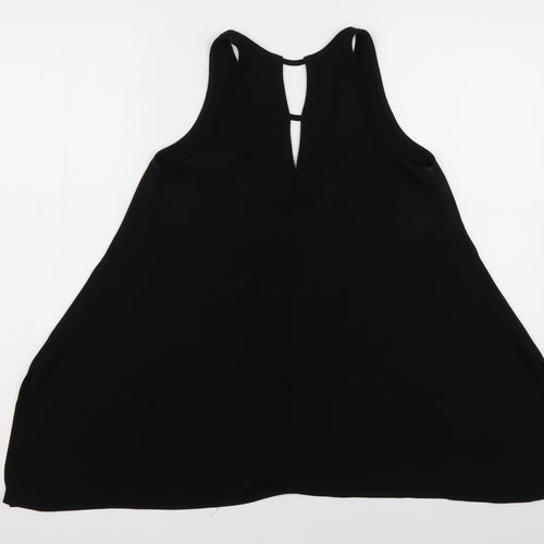 River Island Womens Black  Polyester Basic Tank Size 6 V-Neck