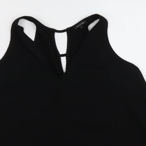 River Island Womens Black  Polyester Basic Tank Size 6 V-Neck