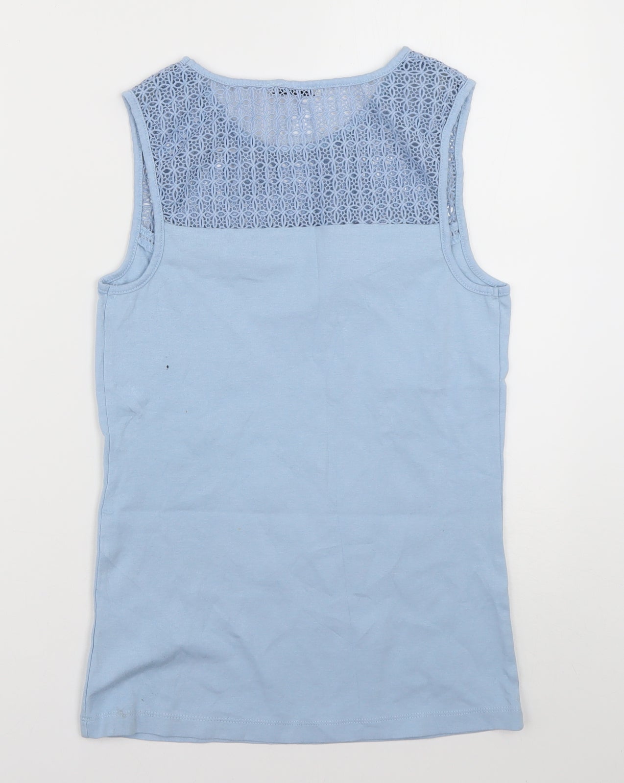 sainsburys Womens Blue  Cotton Basic Tank Size 10 Crew Neck
