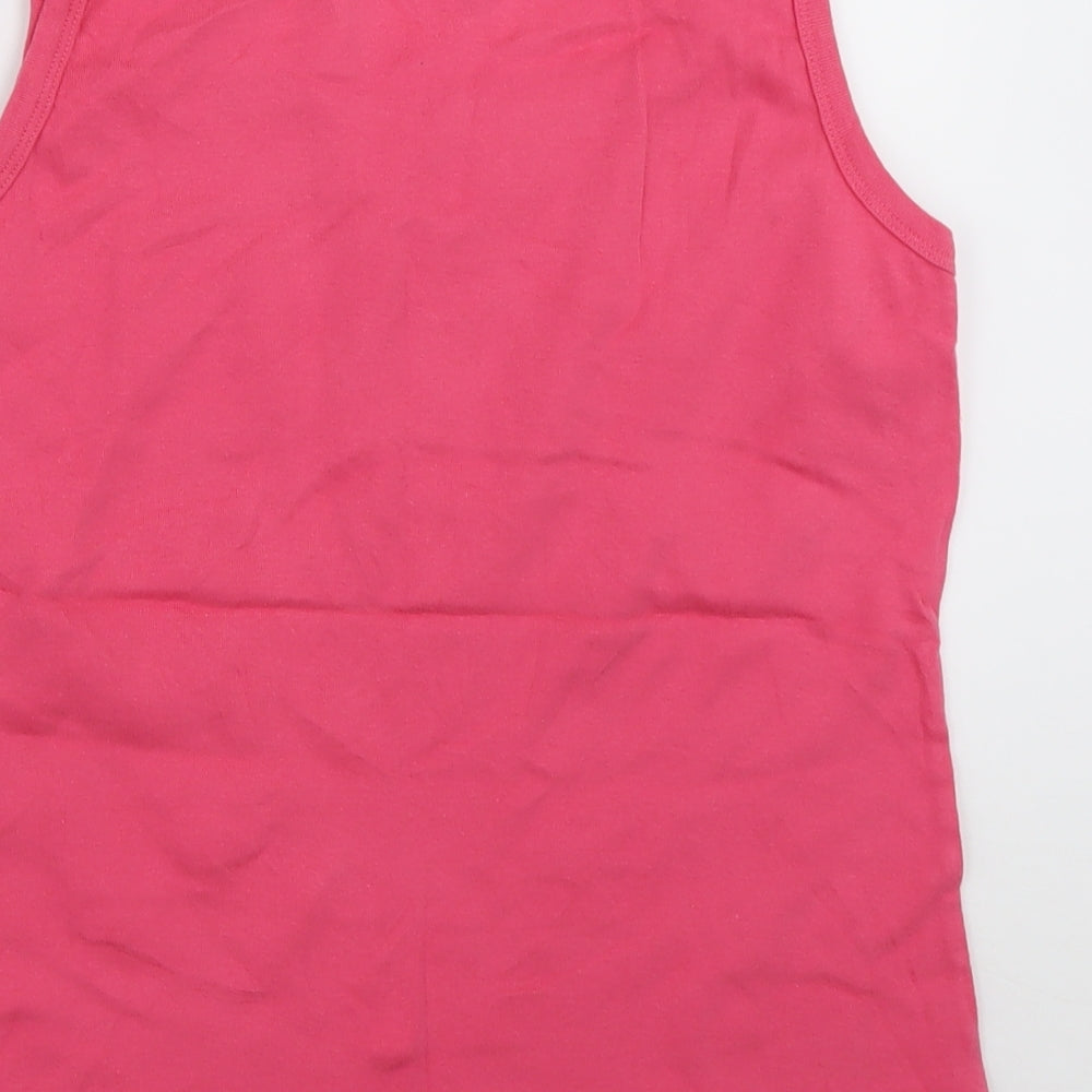 s oliver Womens Pink  Cotton Basic Tank Size 14 Scoop Neck