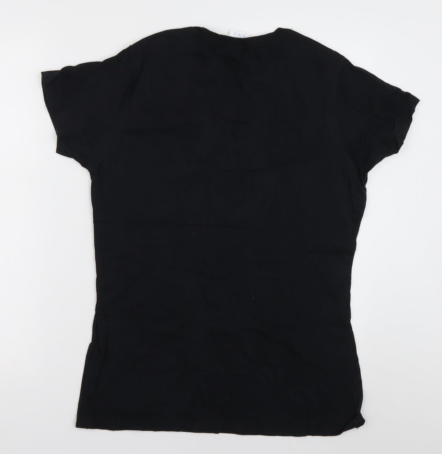 Port & Company Womens Black  Cotton Basic T-Shirt Size M Crew Neck - made in 1991