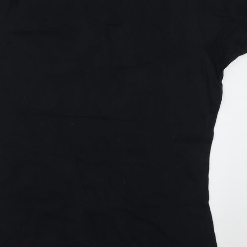 Port & Company Womens Black  Cotton Basic T-Shirt Size M Crew Neck - made in 1991