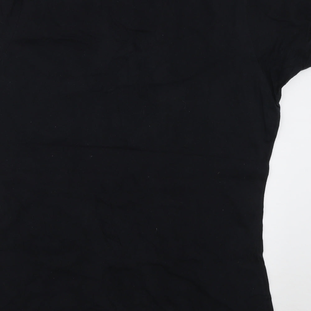Port & Company Womens Black  Cotton Basic T-Shirt Size M Crew Neck - made in 1991
