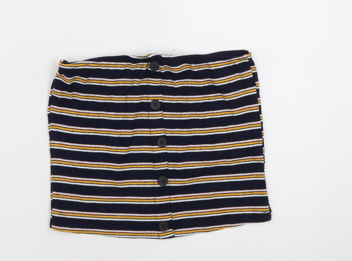 New Look Womens Blue Striped Polyester Tunic Tank Size 12 One Shoulder
