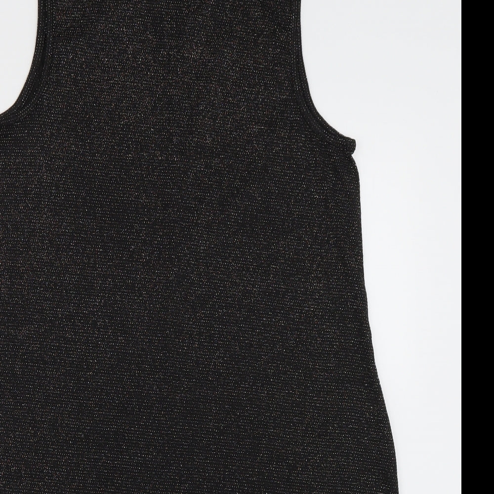 pe&co Womens Black  Polyester A-Line  Size 12  Halter Pullover - Sparkle