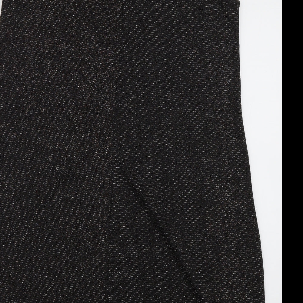 pe&co Womens Black  Polyester A-Line  Size 12  Halter Pullover - Sparkle