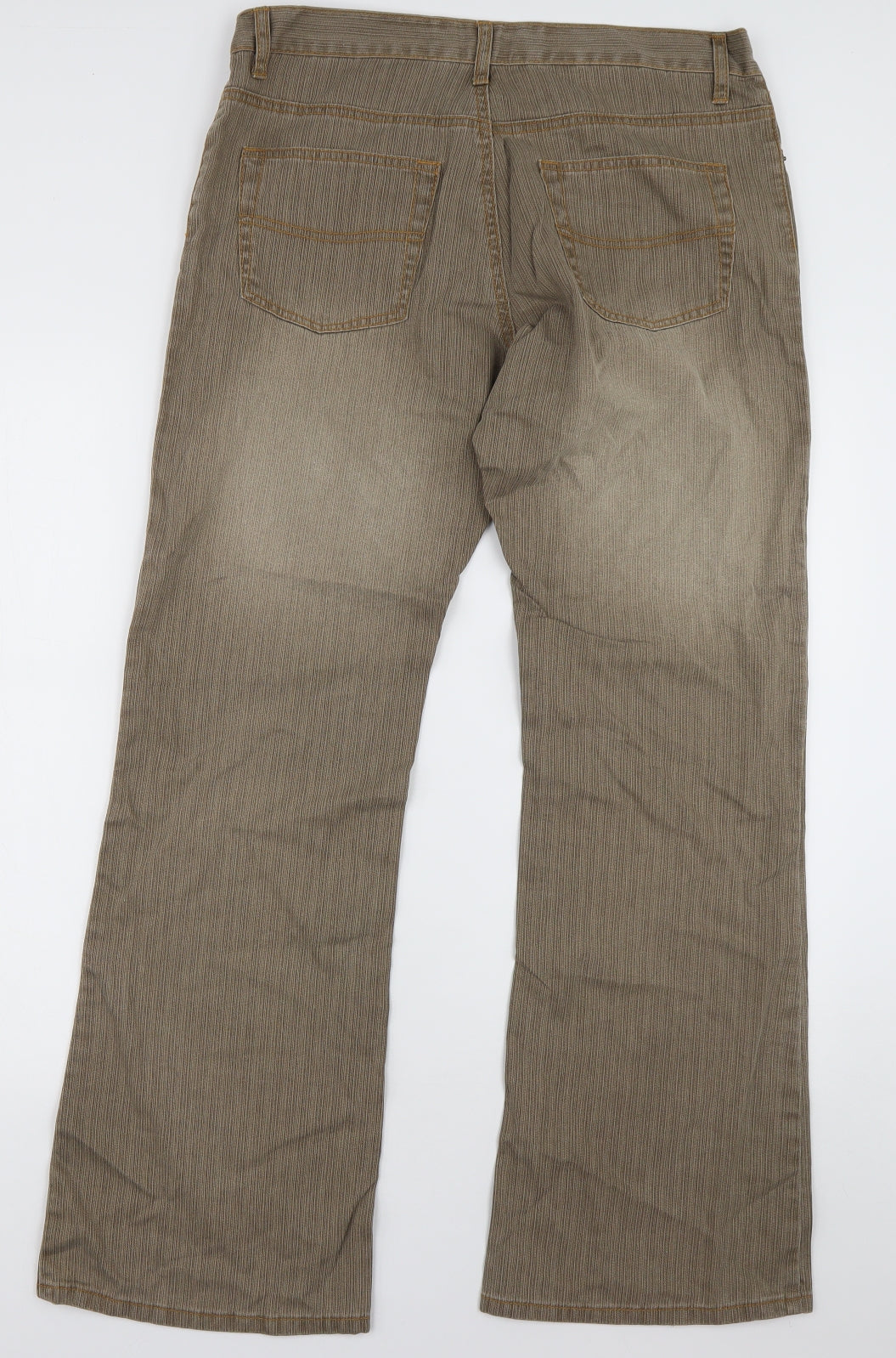 Topman Mens Brown  Cotton Straight Jeans Size 32 L32 in Regular Button