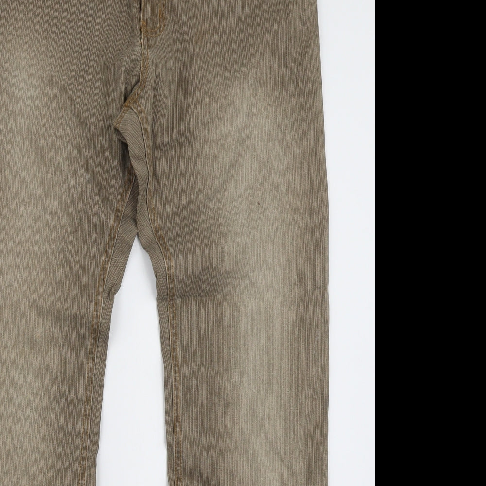 Topman Mens Brown  Cotton Straight Jeans Size 32 L32 in Regular Button