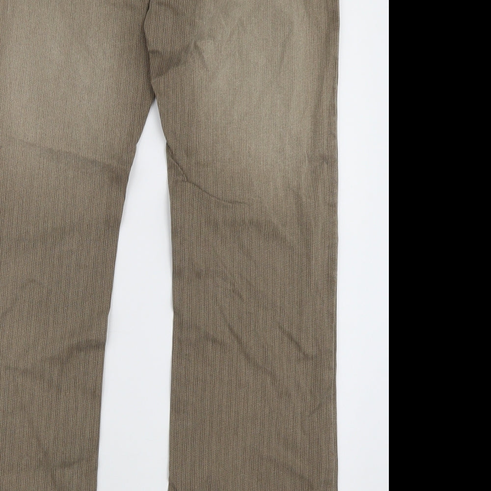 Topman Mens Brown  Cotton Straight Jeans Size 32 L32 in Regular Button