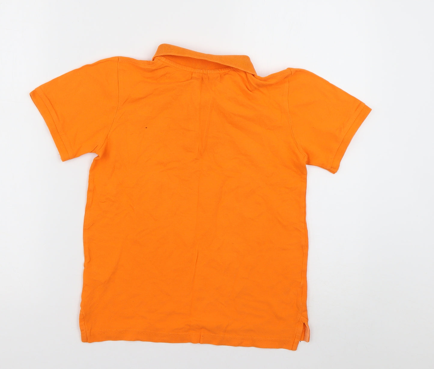 Jack Green Boys Orange  Cotton Basic Polo Size 9-10 Years Collared Button