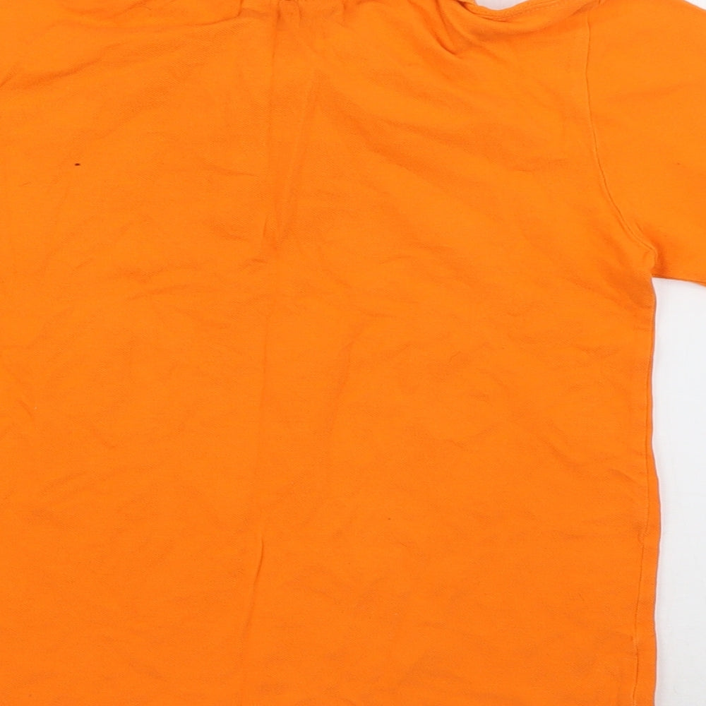 Jack Green Boys Orange  Cotton Basic Polo Size 9-10 Years Collared Button