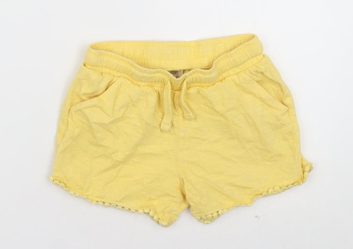 F&F Girls Yellow  Cotton Bermuda Shorts Size 5-6 Years  Regular