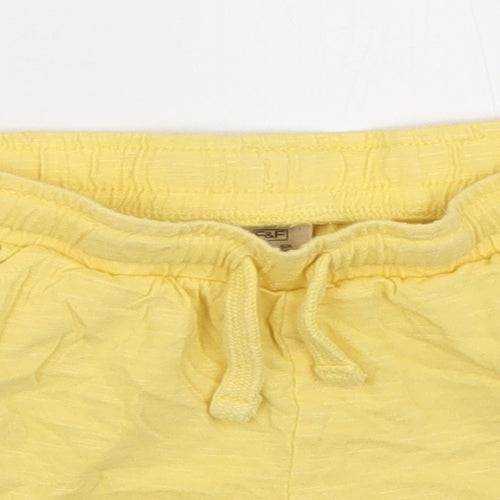 F&F Girls Yellow  Cotton Bermuda Shorts Size 5-6 Years  Regular