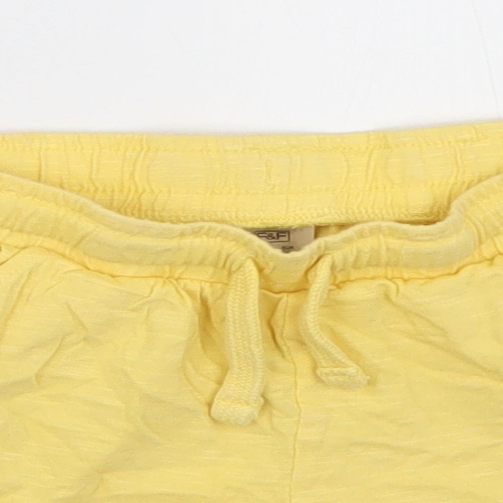F&F Girls Yellow  Cotton Bermuda Shorts Size 5-6 Years  Regular