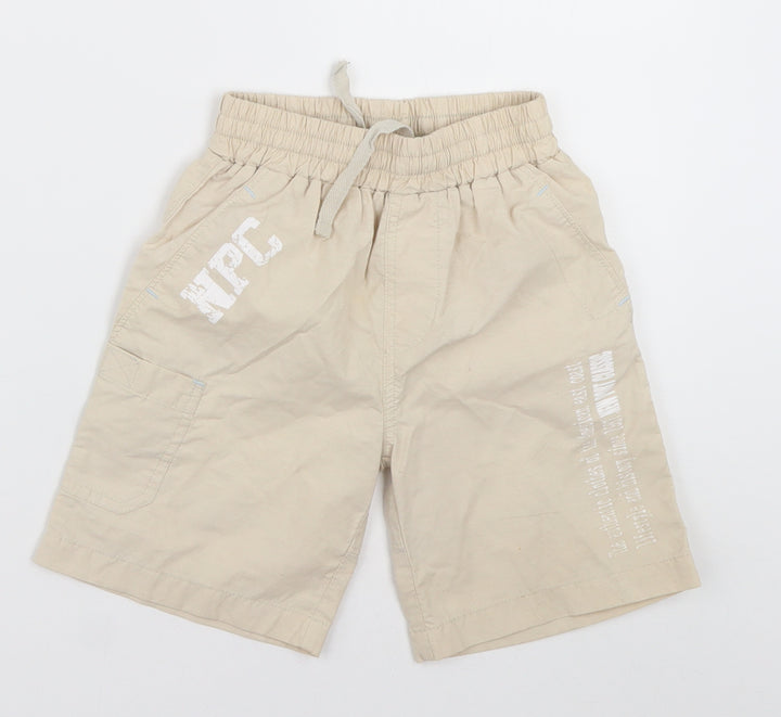 Reebok Boys Beige  Cotton Sweat Shorts Size 2 Years  Regular Tie