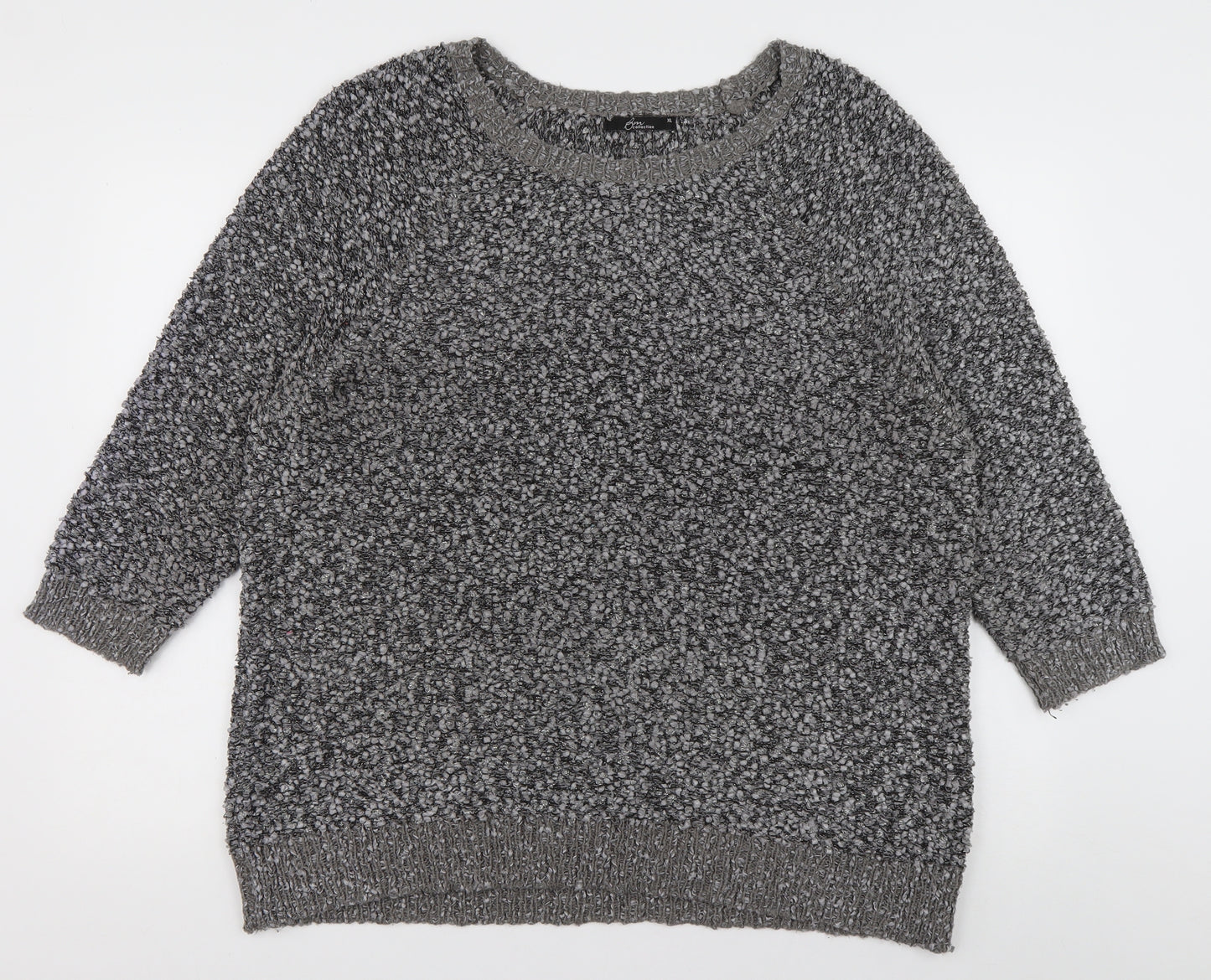 bm Collection Womens Grey Crew Neck  Polyester Pullover Jumper Size XL