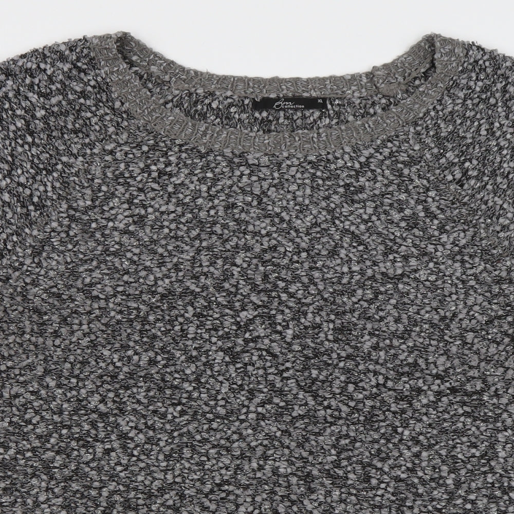 bm Collection Womens Grey Crew Neck  Polyester Pullover Jumper Size XL