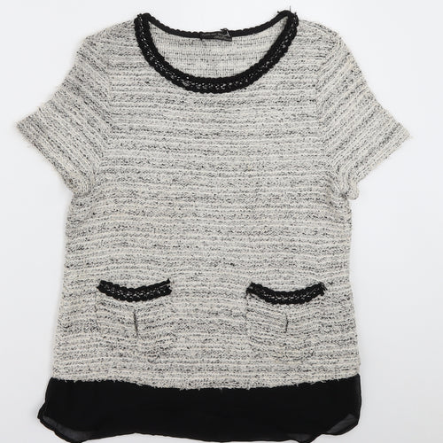 Zara Womens Beige  Cotton Pullover Sweatshirt Size S  Pullover