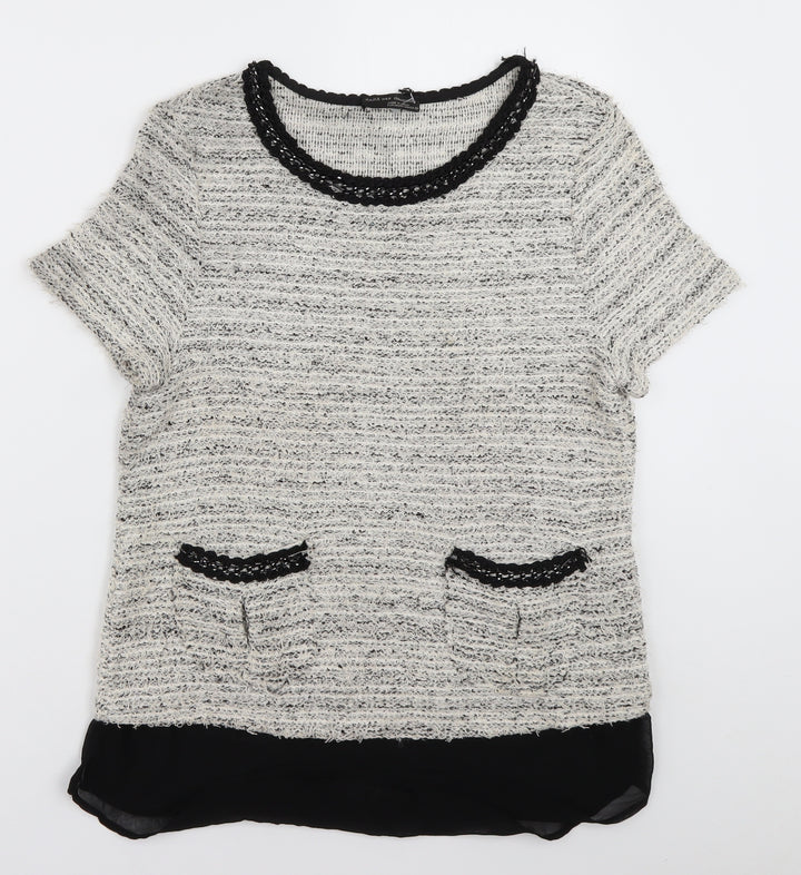 Zara Womens Beige  Cotton Pullover Sweatshirt Size S  Pullover