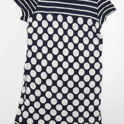 NEXT Womens Blue Polka Dot Viscose T-Shirt Dress  Size 10  Crew Neck Pullover