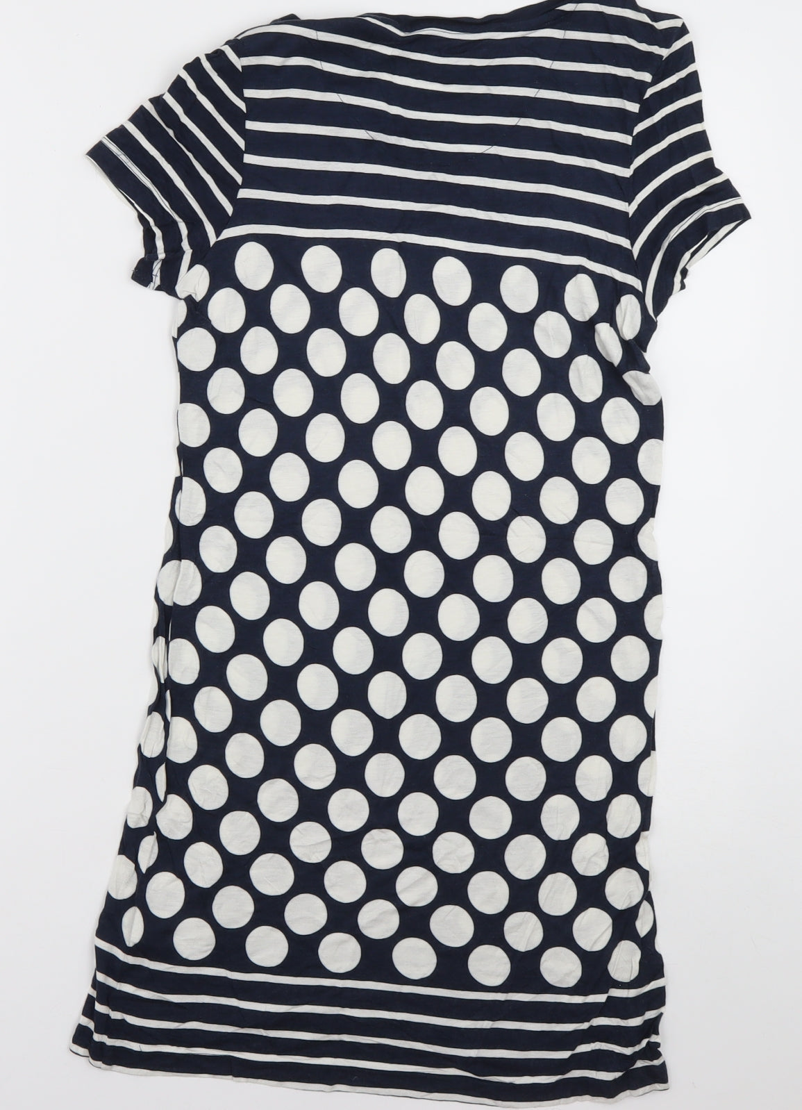 NEXT Womens Blue Polka Dot Viscose T-Shirt Dress  Size 10  Crew Neck Pullover