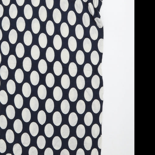 NEXT Womens Blue Polka Dot Viscose T-Shirt Dress  Size 10  Crew Neck Pullover