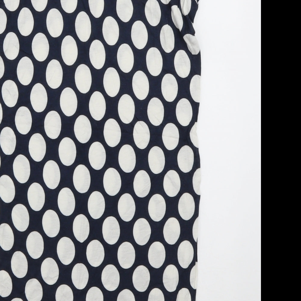 NEXT Womens Blue Polka Dot Viscose T-Shirt Dress  Size 10  Crew Neck Pullover