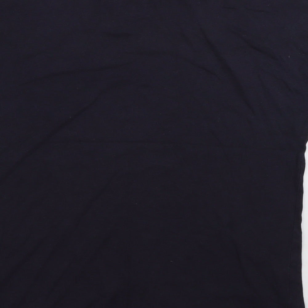 Marks and Spencer Womens Blue  Modal Basic T-Shirt Size 12 Crew Neck - Star print