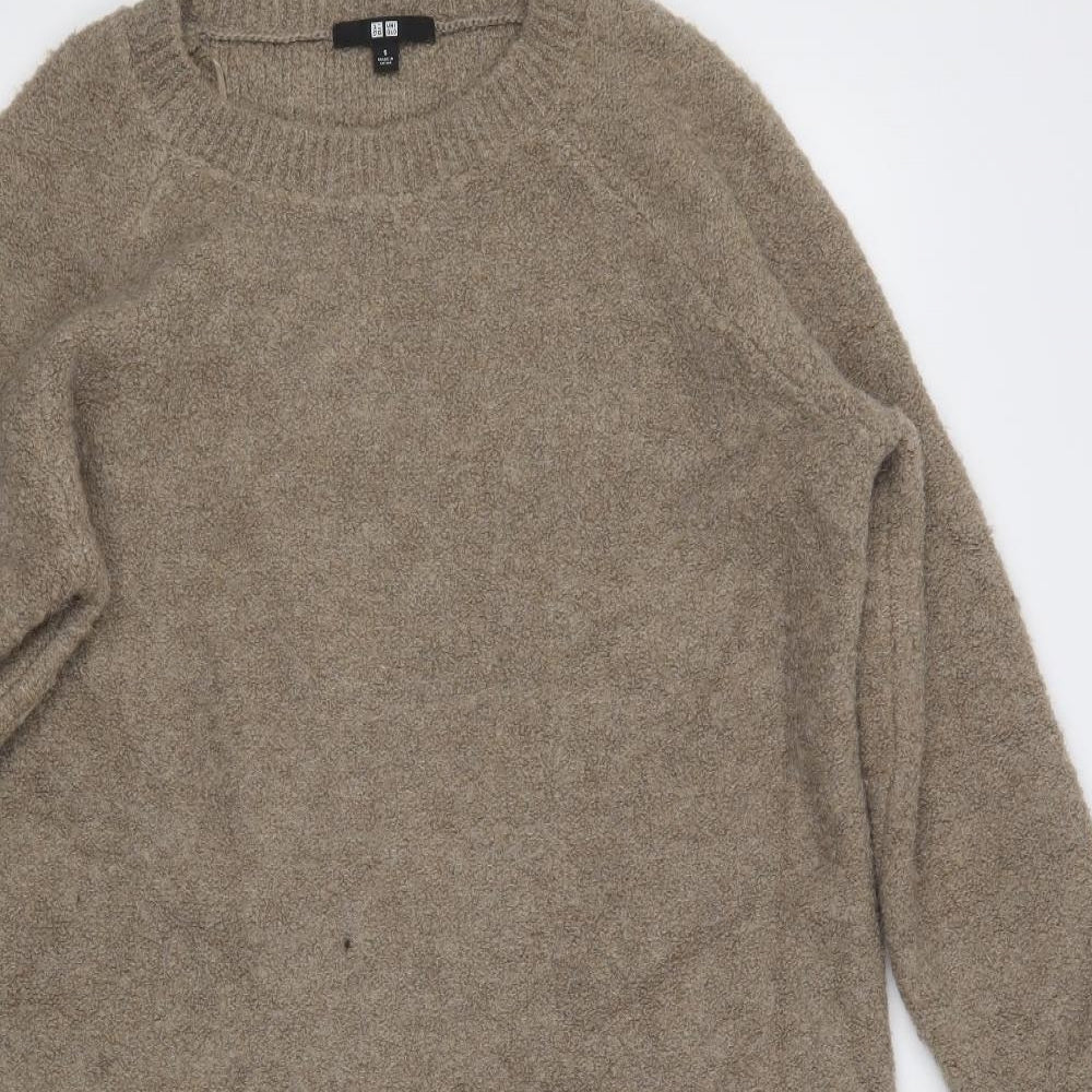 Uniqlo Womens Beige  Acrylic Jumper Dress  Size S  Crew Neck