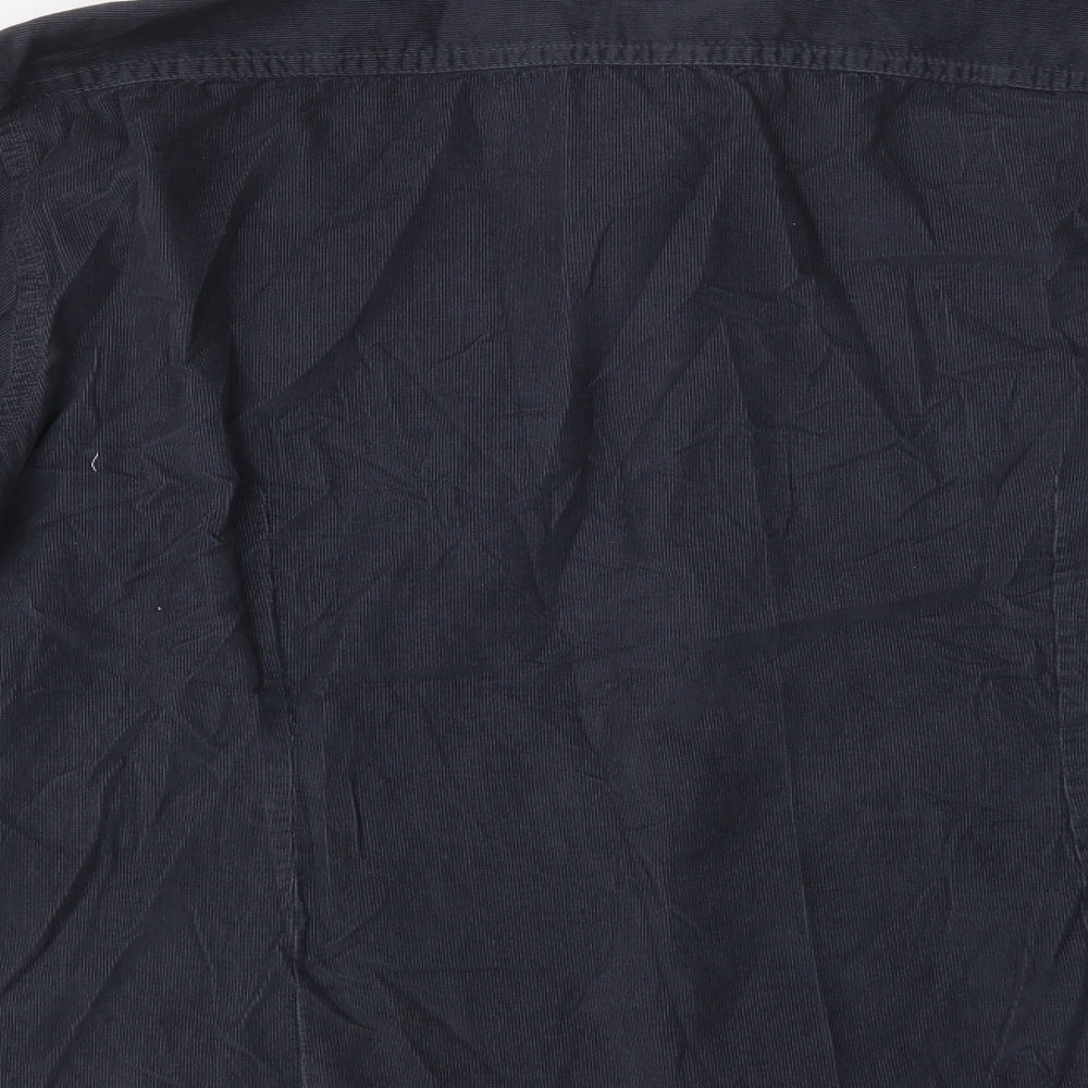 Burton Mens Blue  Cotton  Button-Up Size L Collared Button