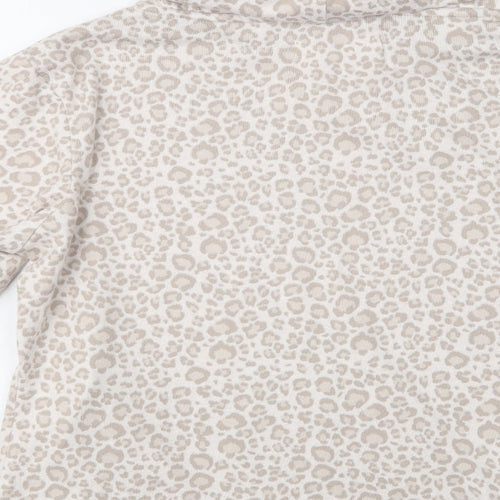 F&F Womens Beige Animal Print Polyester Top Lounge Set Size S