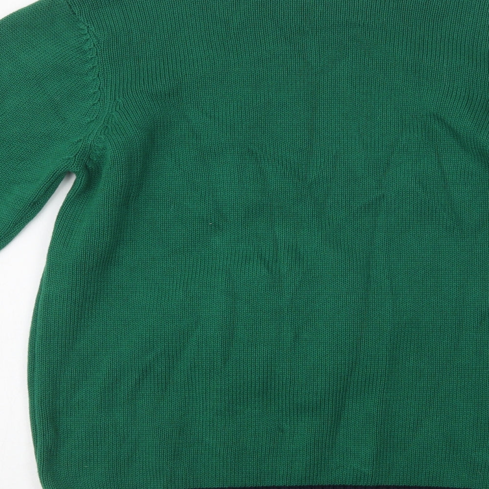 NEXT Girls Green Crew Neck  Cotton Pullover Jumper Size 13 Years   - Rudolph Christmas