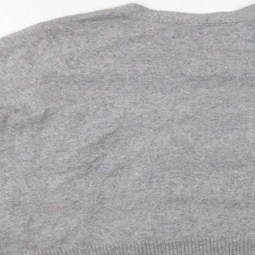 M&S Womens Grey Round Neck  Polyamide Cardigan Jumper Size 14