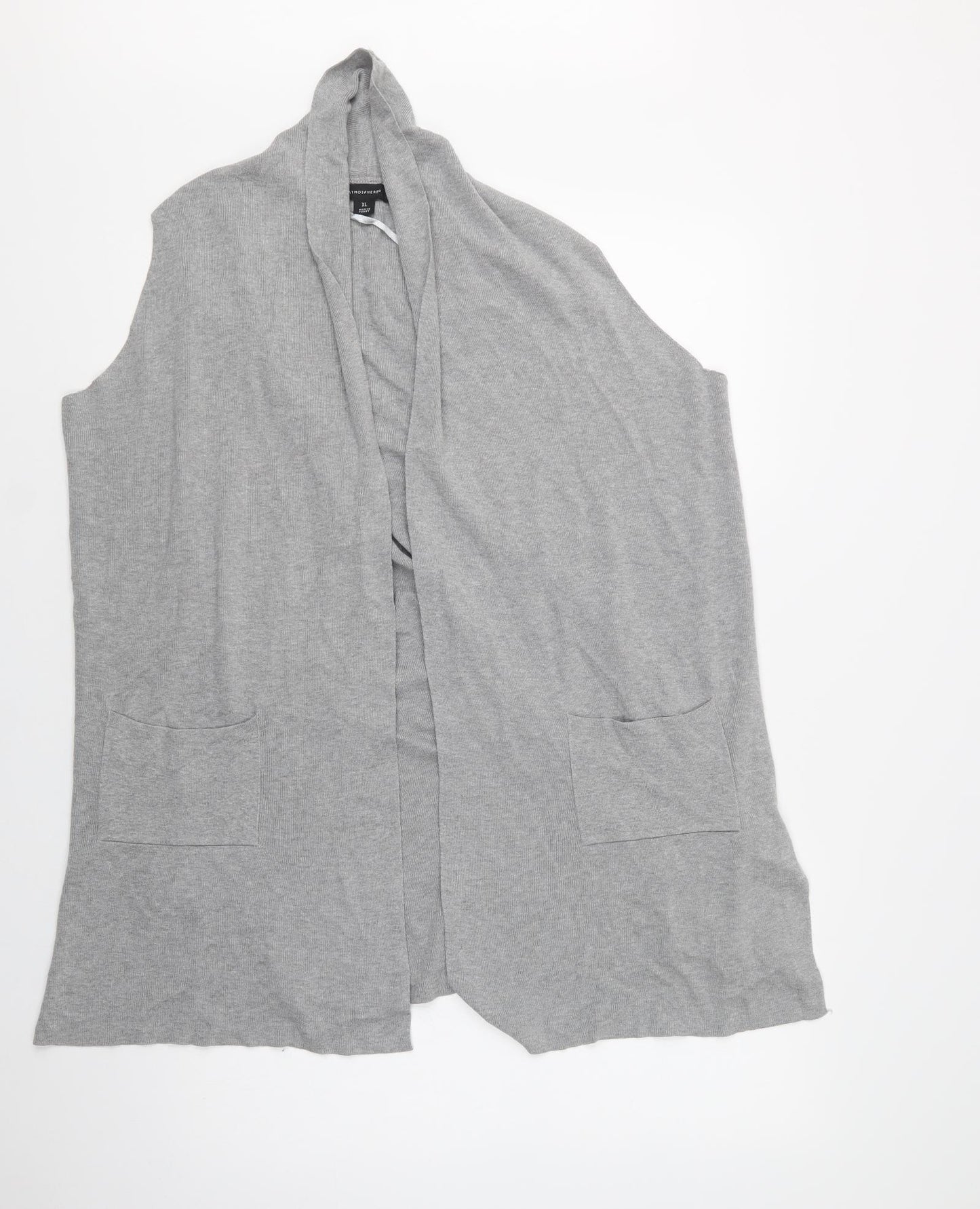 Primark Womens Grey V-Neck  Acrylic Cardigan Jumper Size XL