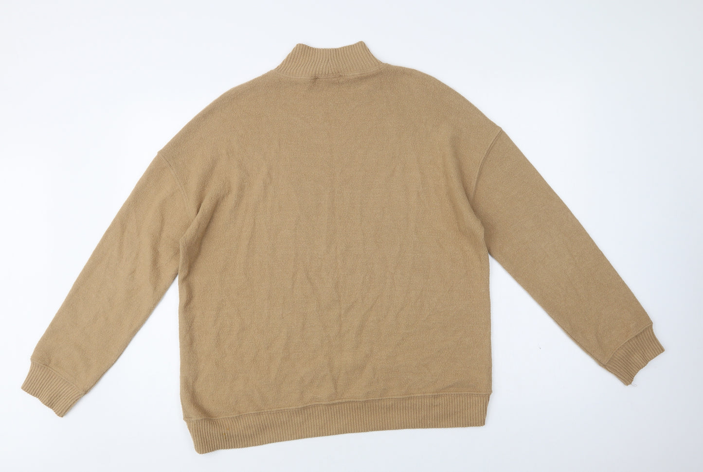New Look Womens Beige Mock Neck  Viscose Pullover Jumper Size M
