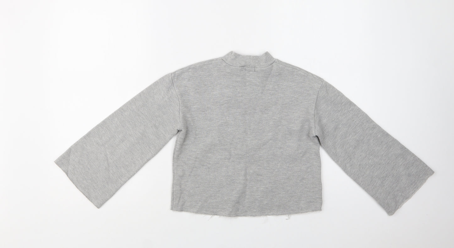 River Island Girls Grey  Cotton Pullover Sweatshirt Size 7-8 Years