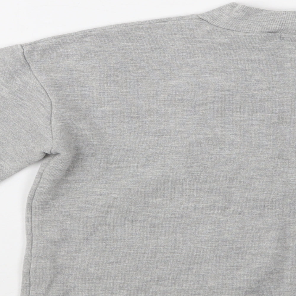 River Island Girls Grey  Cotton Pullover Sweatshirt Size 7-8 Years