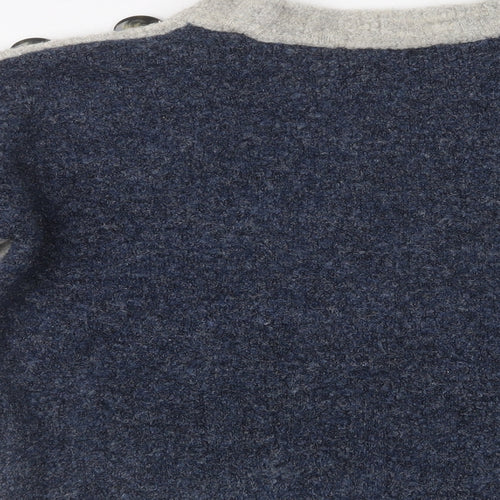 M&S Womens Grey Crew Neck  Acrylic Pullover Jumper Size S