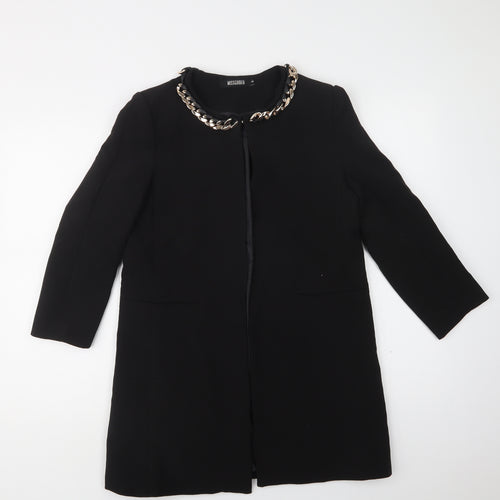 Missguided Womens Black   Overcoat Blazer Size 8  Hook & Eye
