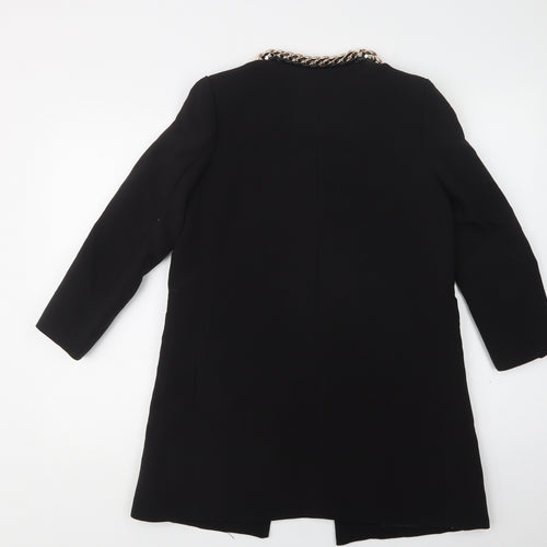 Missguided Womens Black   Overcoat Blazer Size 8  Hook & Eye