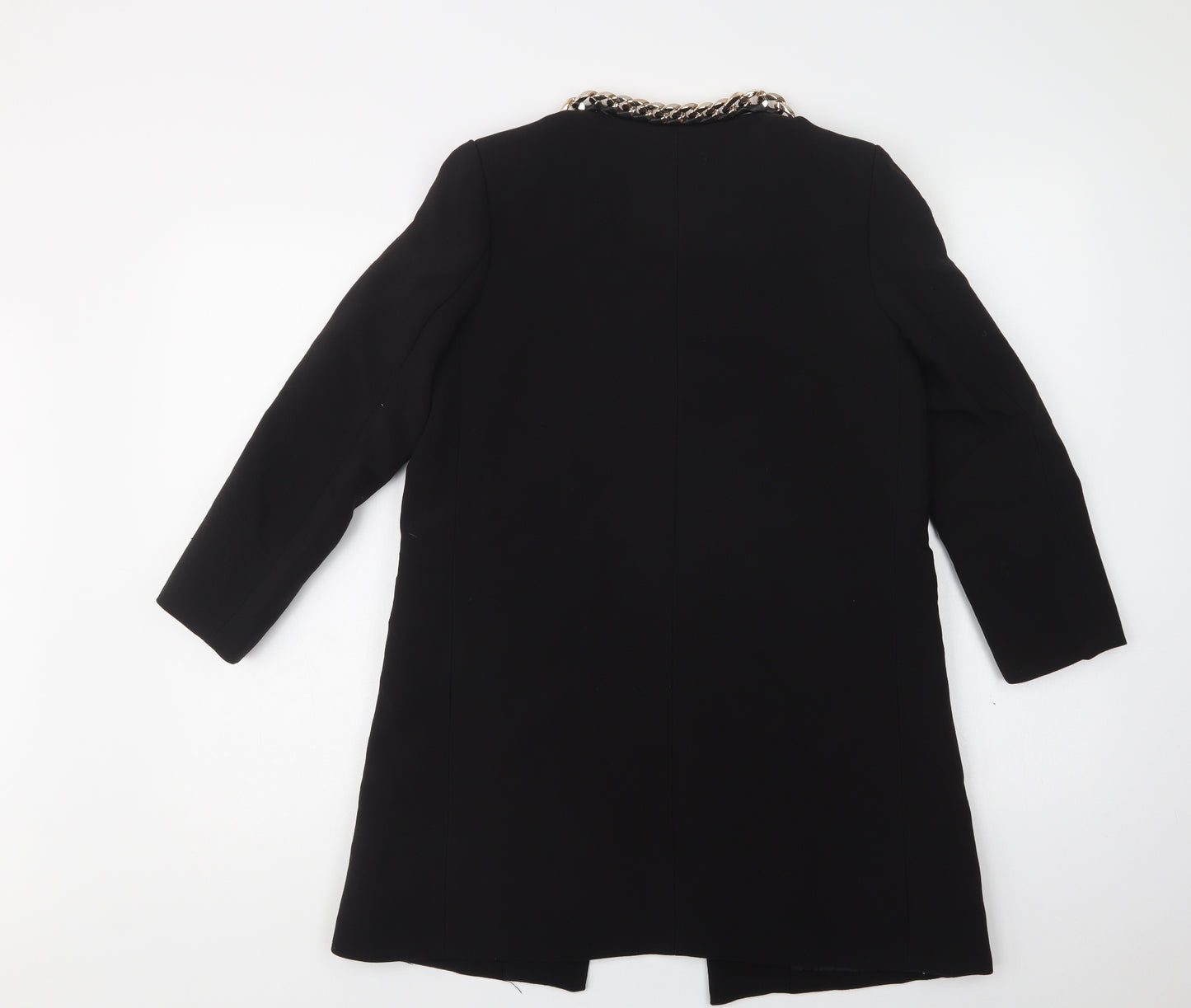 Missguided Womens Black   Overcoat Blazer Size 8  Hook & Eye
