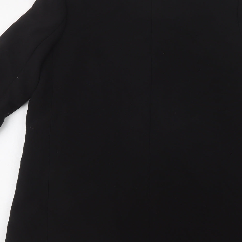 Missguided Womens Black   Overcoat Blazer Size 8  Hook & Eye