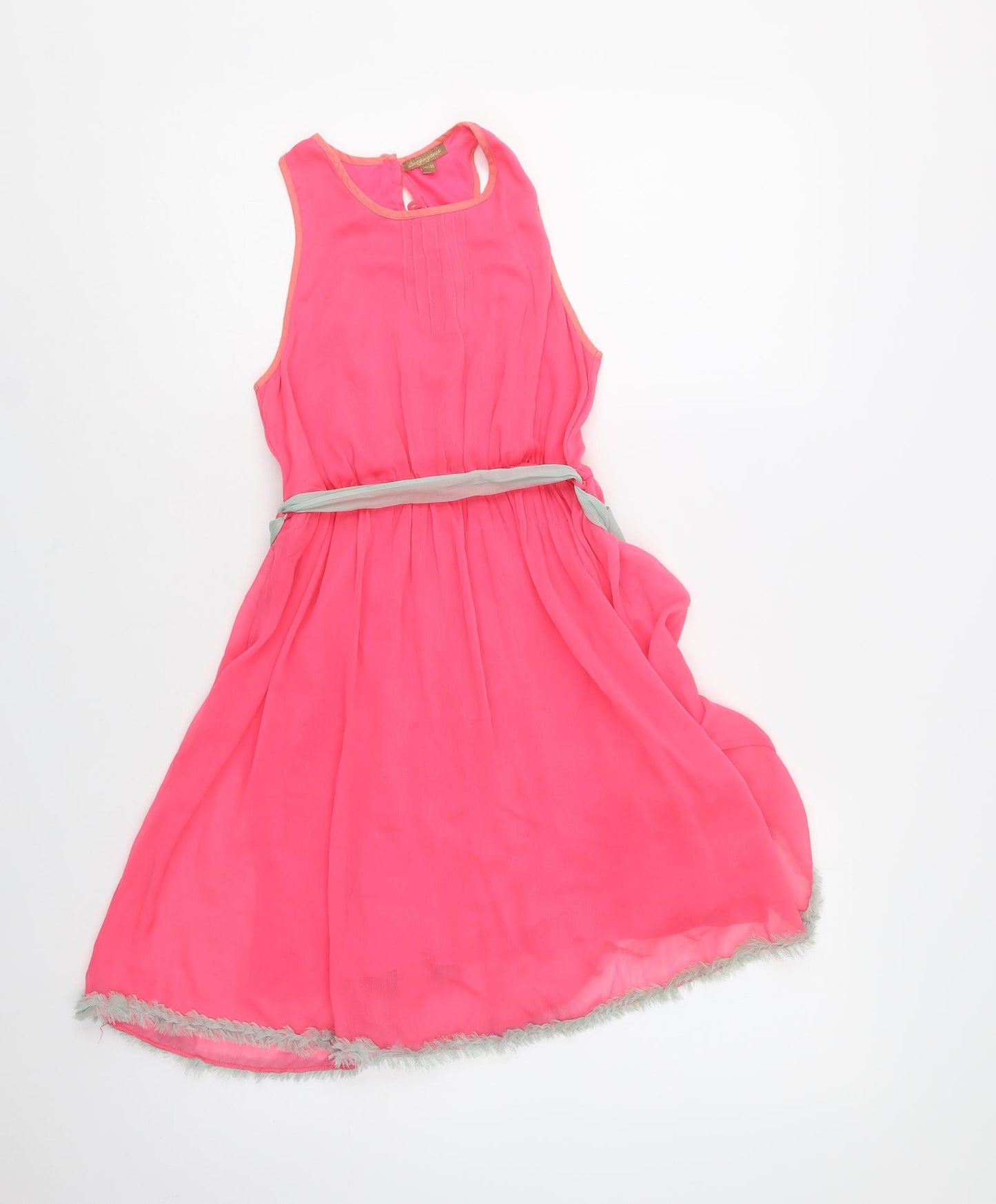 I Love Gorgeous Girls Pink  Polyester A-Line  Size 10-11 Years  Crew Neck Button