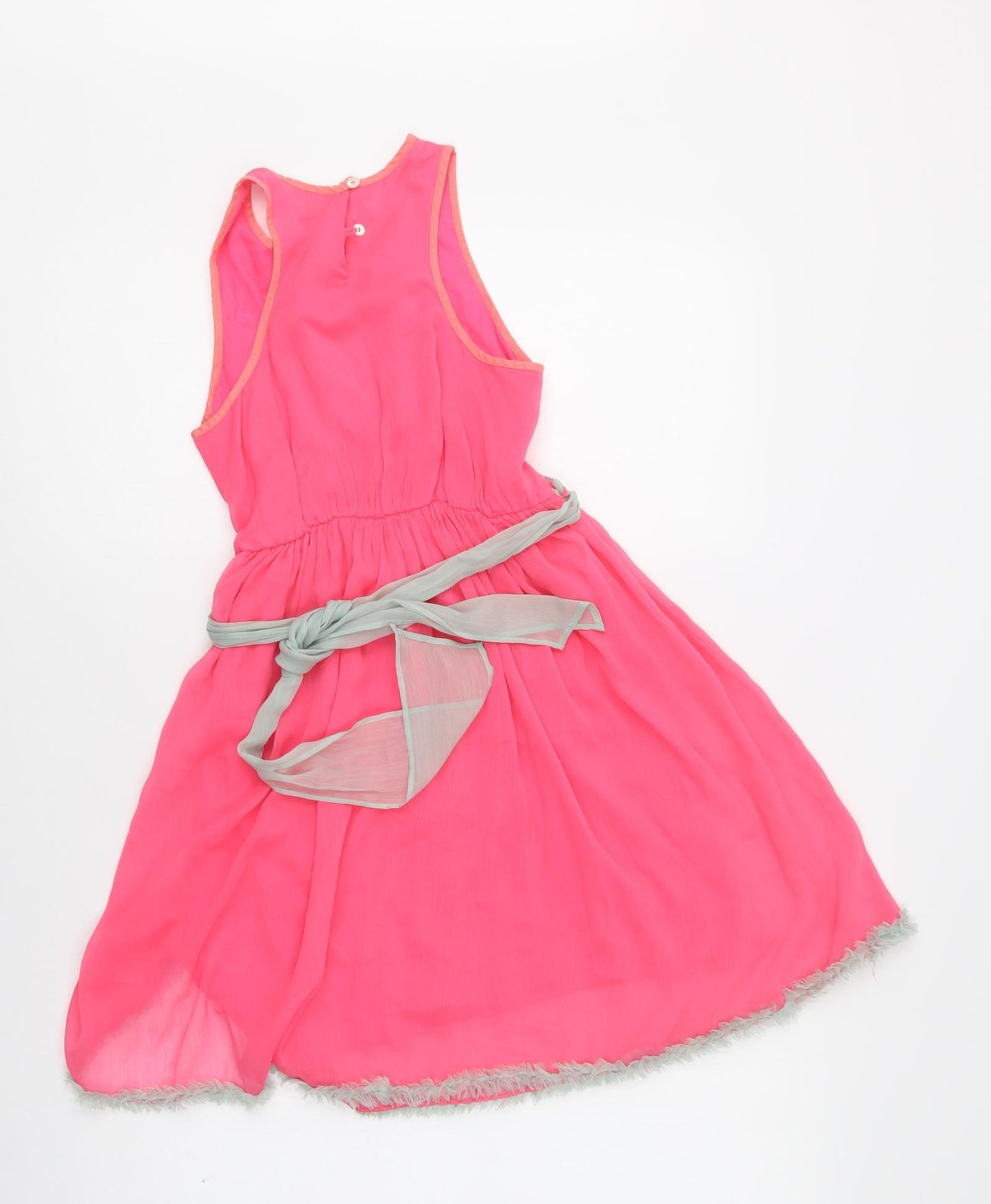 I Love Gorgeous Girls Pink  Polyester A-Line  Size 10-11 Years  Crew Neck Button