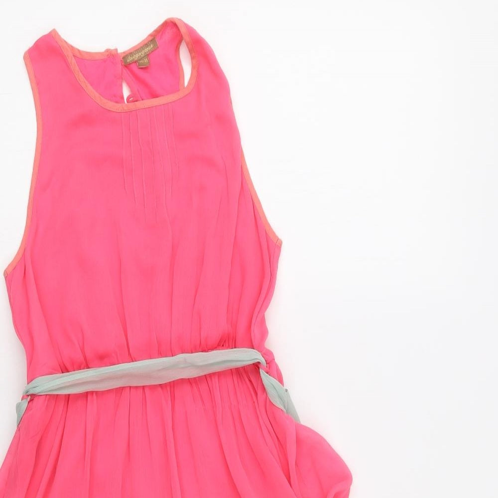 I Love Gorgeous Girls Pink  Polyester A-Line  Size 10-11 Years  Crew Neck Button