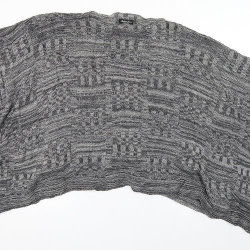Italian Lines Womens Grey Round Neck  Acrylic Pullover Jumper One Size