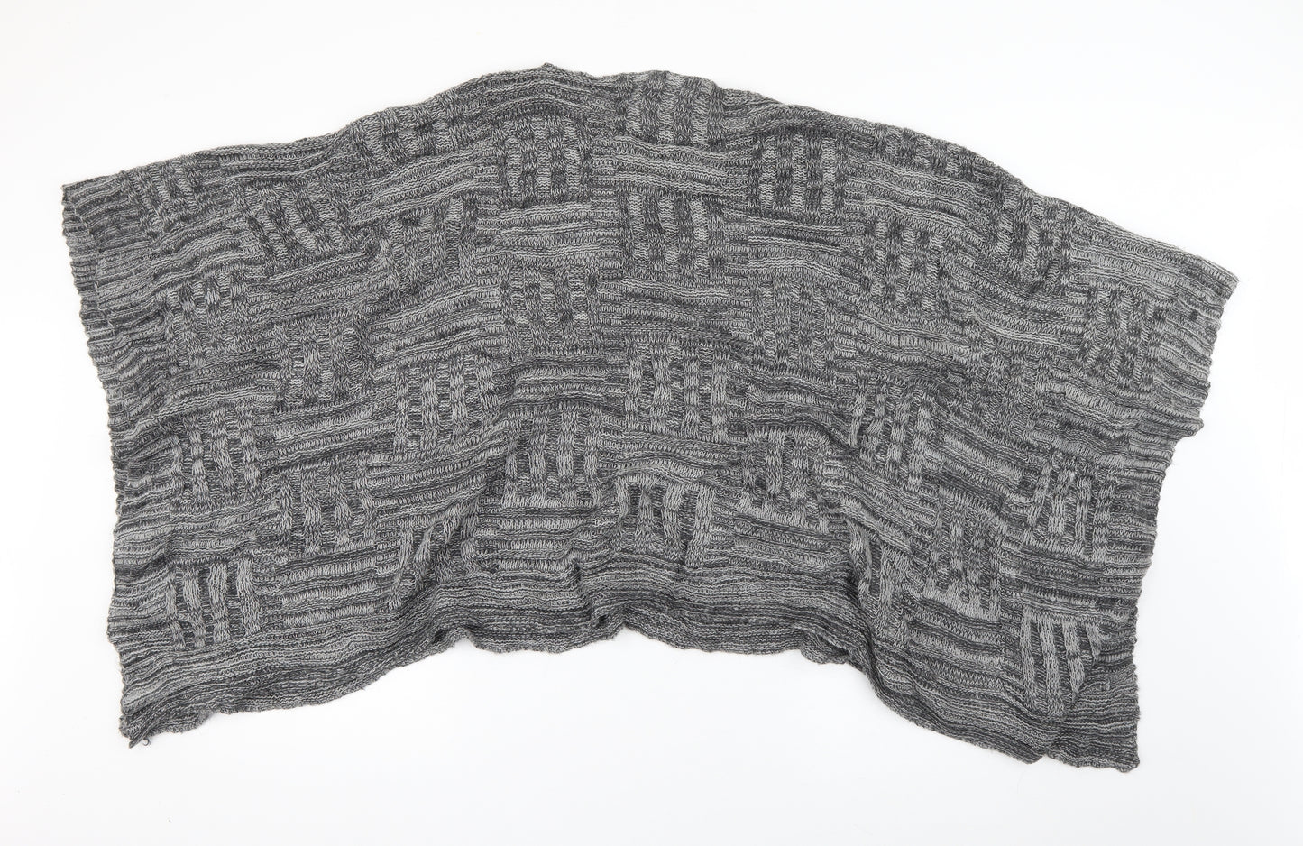 Italian Lines Womens Grey Round Neck  Acrylic Pullover Jumper One Size