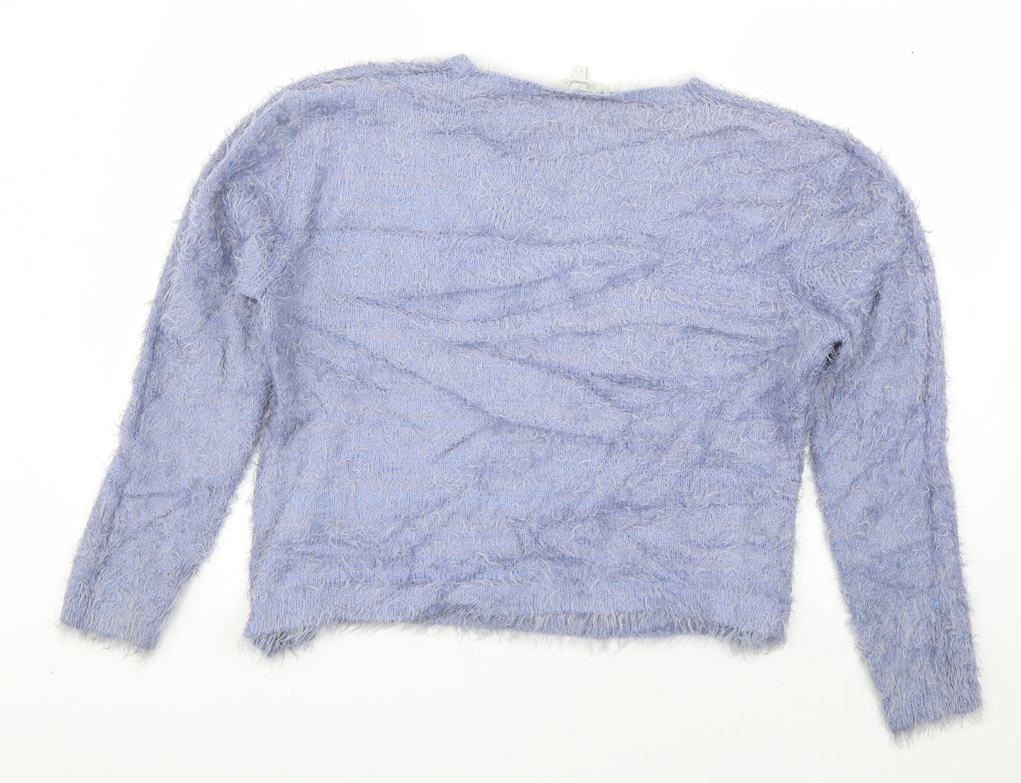 Peacocks Womens Blue Boat Neck  Nylon Pullover Jumper Size L