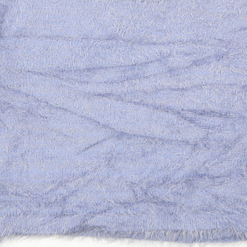 Peacocks Womens Blue Boat Neck  Nylon Pullover Jumper Size L